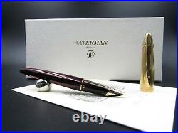 Fountain Pen Waterman Edson Ruby Red With Solid Gold Nib 18kt F Rare New in Box