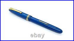 Gorgeous Burnham Pen, No 60, Rare Blue Moire, Springy, 14k Medium Nib, England