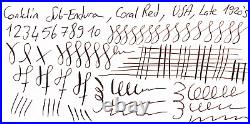Gorgeous Conklin Sub Endura, Coral Red, Rare Palmer Method, 14k Fine Nib, Jm