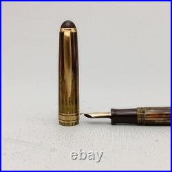 Greif-Gold 112 Tortoise Piston Fountain Pen 14K B Nib Very Rare Collectible VTG