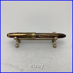 Greif-Gold 112 Tortoise Piston Fountain Pen 14K B Nib Very Rare Collectible VTG