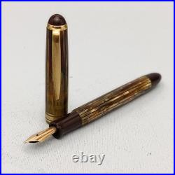 Greif-Gold 112 Tortoise Piston Fountain Pen 14K B Nib Very Rare Collectible VTG