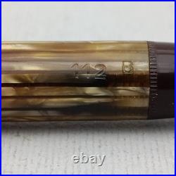 Greif-Gold 112 Tortoise Piston Fountain Pen 14K B Nib Very Rare Collectible VTG