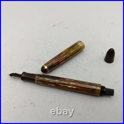 Greif-Gold 112 Tortoise Piston Fountain Pen 14K B Nib Very Rare Collectible VTG