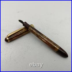 Greif-Gold 112 Tortoise Piston Fountain Pen 14K B Nib Very Rare Collectible VTG