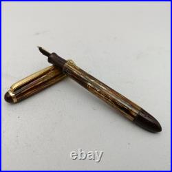 Greif-Gold 112 Tortoise Piston Fountain Pen 14K B Nib Very Rare Collectible VTG
