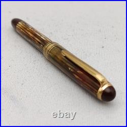 Greif-Gold 112 Tortoise Piston Fountain Pen 14K B Nib Very Rare Collectible VTG