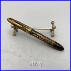 Greif-Gold 112 Tortoise Piston Fountain Pen 14K B Nib Very Rare Collectible VTG