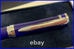 HARRY WINSTON Novelty Cap type Ballpoint Pen(Purple/Silver) withBox Super Rare F/S