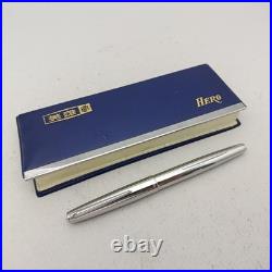 HERO 100 Flighter Steel Fountain Pen 14k EF Nib Extremely Rare Vintage NOS