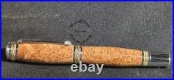 Handmade Exotic Extremely Rare Black Ash Burl Wood Rollerball Fountain Pen 1614a
