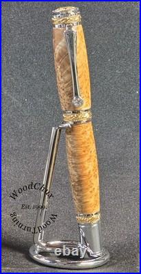 Handmade Exotic Extremely Rare Black Ash Burl Wood Rollerball Fountain Pen 1614a