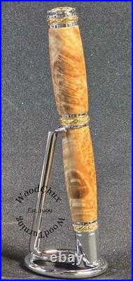 Handmade Exotic Extremely Rare Black Ash Burl Wood Rollerball Fountain Pen 1614a