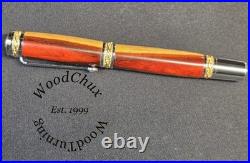 Handmade Exotic Extremely Rare Cocobolo Wood Rollerball Or Fountain Pen 1611a