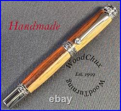 Handmade Exotic Extremely Rare Cocobolo Wood Rollerball Or Fountain Pen 1612
