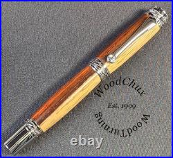 Handmade Exotic Extremely Rare Cocobolo Wood Rollerball Or Fountain Pen 1612