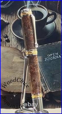 Handmade Exotic Extremely Rare Weru Burl Wood Rollerball Or Fountain Pen 1609