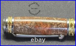 Handmade Exotic Extremely Rare Weru Burl Wood Rollerball Or Fountain Pen 1609