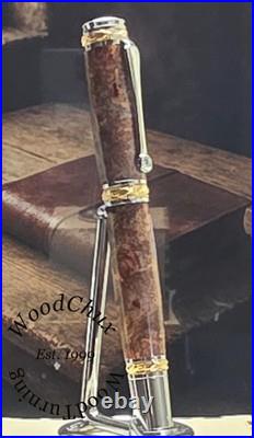 Handmade Exotic Extremely Rare Weru Burl Wood Rollerball Or Fountain Pen 1609a