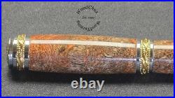 Handmade Exotic Extremely Rare Weru Burl Wood Rollerball Or Fountain Pen 1609a