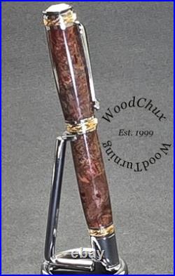 Handmade Exotic Extremely Rare Weru Burl Wood Rollerball Or Fountain Pen 1609a