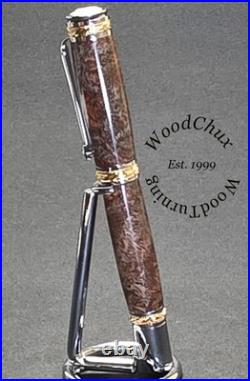 Handmade Exotic Extremely Rare Weru Burl Wood Rollerball Or Fountain Pen 1609a