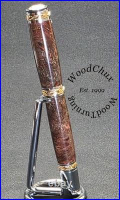 Handmade Exotic Extremely Rare Weru Burl Wood Rollerball Or Fountain Pen 1609a