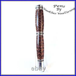 Handmade Exotic Rare Snakewood Rollerball Or Fountain Pen ART 1334a