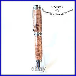 Handmade Rare Exotic Maple Burl Wood Rollerball Or Fountain Pen ART 1332a