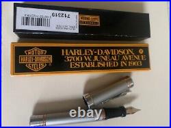 Harley Davidson Fountain Pen Steel Finish NIB Very Rare Collector's Item