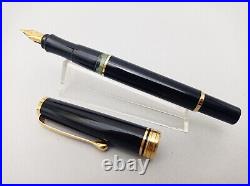 Herlitz Bugatti Piston 24k Gold Trim Fountain Pen 14k F Nib Vintage 80s Rare