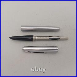 Hero 100 Stainless Steel Fountain Pen 14k F Nib Extremely Rare Vintage'70s