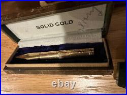 John Foley's Bank Pen solid gold NIB new york 1872 VINTAGE RARE