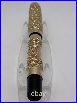 John Holland Eyedropper F Pen Gold Snail Overlay 14K Flexy Nib C 1891-1910 RARE