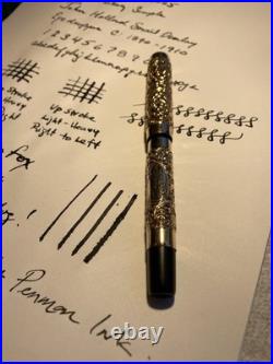 John Holland Eyedropper F Pen Gold Snail Overlay 14K Flexy Nib C 1891-1910 RARE