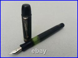 KAWECO Helios 63A Celluloid Fountain Pen SS EF Flex Nib Vintage Rare 1940s