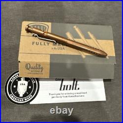 Karas Kustoms Pen Co USA Copper Bolt Rollerball G2 Brand New In Retail Rare