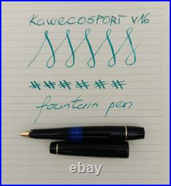 Kaweco Sport V16 Black Piston Fountain Pen 14k Om Rare Nib Vintage 70s