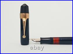 LOGOS Celluloid Piston Fountain Pen 14k Flex Nib Excellent Very Rare Vntage 50s