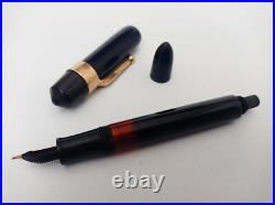 LOGOS Celluloid Piston Fountain Pen 14k Flex Nib Excellent Very Rare Vntage 50s