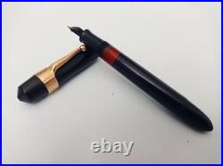 LOGOS Celluloid Piston Fountain Pen 14k Flex Nib Excellent Very Rare Vntage 50s
