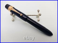 LOGOS Celluloid Piston Fountain Pen 14k Flex Nib Excellent Very Rare Vntage 50s
