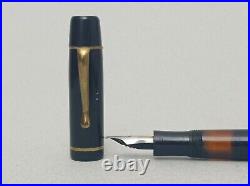 LUSCO LIMPID Hard Rubber Piston Fountain Pen SS Flex Nib Vintage Very RARE 1940s