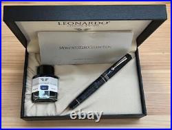 Leonardo Momento Zero Blue Abyss Celluloid Founain Pen F Nib 14 Gold Rare