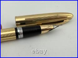 Lovely Rare Vintage Sheaffer Snorkel Fountain Pen Gold Plated English 14ct Nib