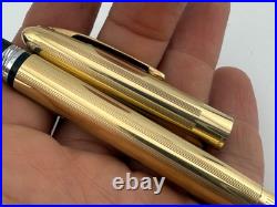 Lovely Rare Vintage Sheaffer Snorkel Fountain Pen Gold Plated English 14ct Nib