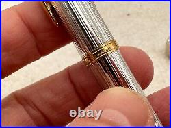 Lovely Rare Vintage Waterman Gentleman Sterling Silver Fountain Pen 18k Gold Nib
