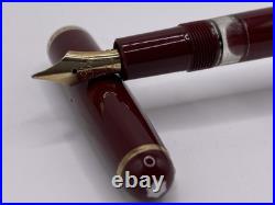 MONTBLANC 344 BURGANDY FOUNTAIN PEN RARE UNUSED MED 14kt 585 NIB Circa 1950s