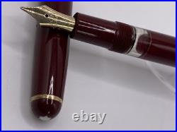 MONTBLANC 344 BURGANDY FOUNTAIN PEN RARE UNUSED MED 14kt 585 NIB Circa 1950s