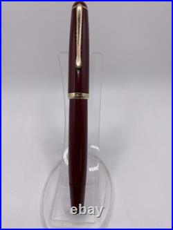 MONTBLANC 344 BURGANDY FOUNTAIN PEN RARE UNUSED MED 14kt 585 NIB Circa 1950s